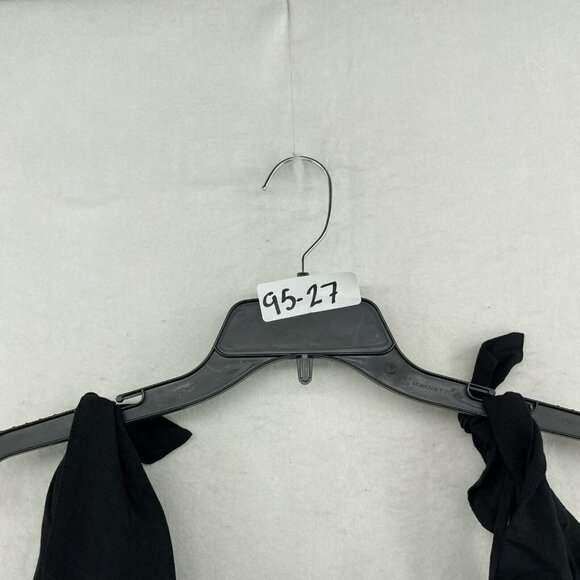 Abercrombie & Fitch Sheath Mini Dress Sz 10T Black Scoop Neck Strap Ties Linen - Picture 11 of 11